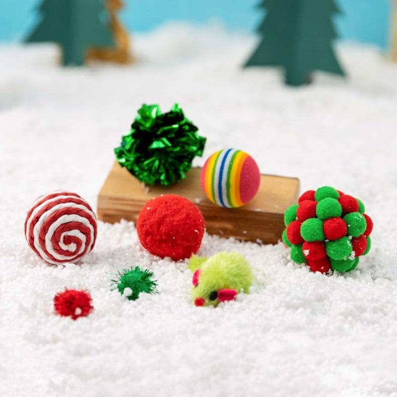 8pcs Christmas Cat Toy Set - Indoor Cat Supplies