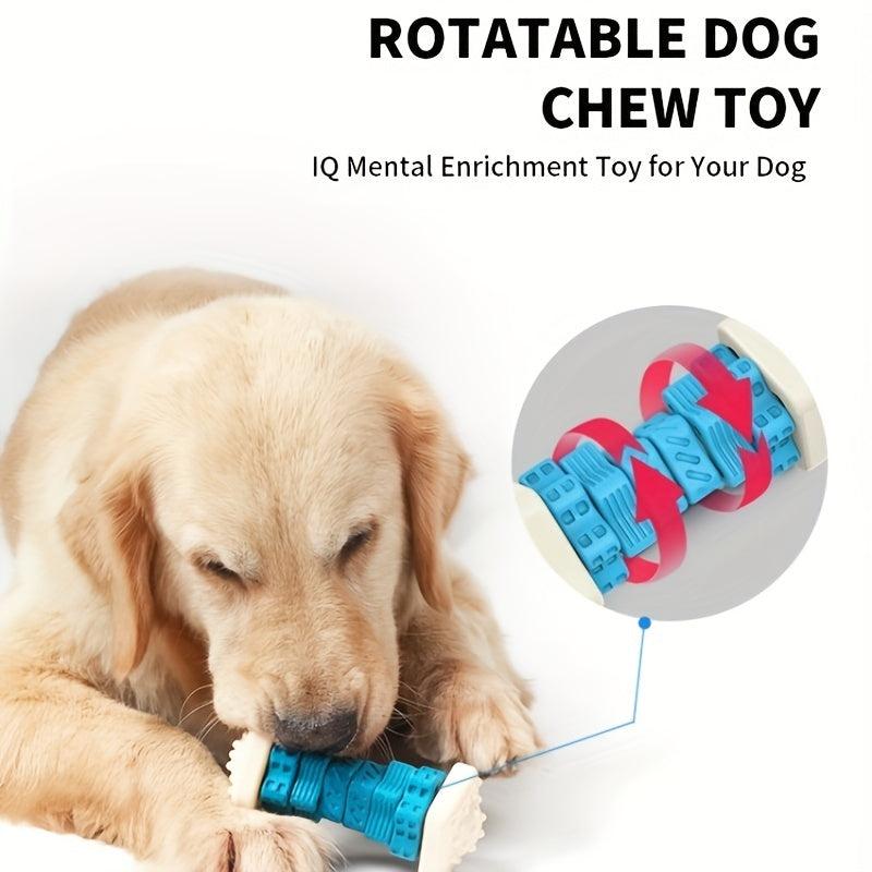 Indestructible Dog Chew Toy Interactive Bone Food Dispensing Tooth Cleaning