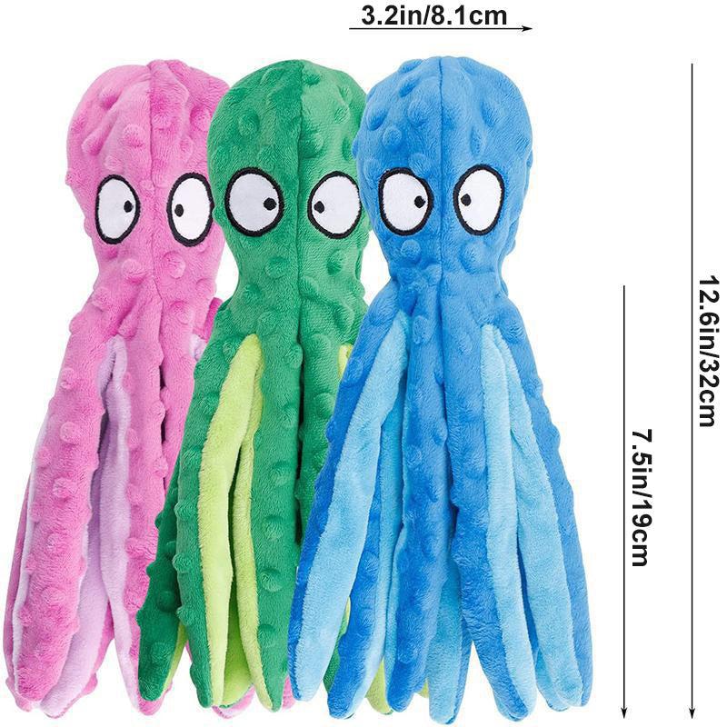 Soft Octopus Plush Dog Toy Cleans Teeth