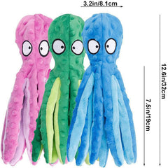 Soft Octopus Plush Dog Toy Cleans Teeth