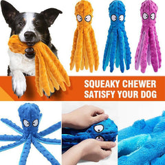 Soft Octopus Plush Dog Toy Cleans Teeth