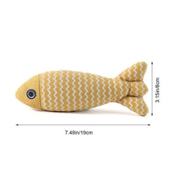 Fish Cat Toy Plush Canvas Cat Mint Fun Toy