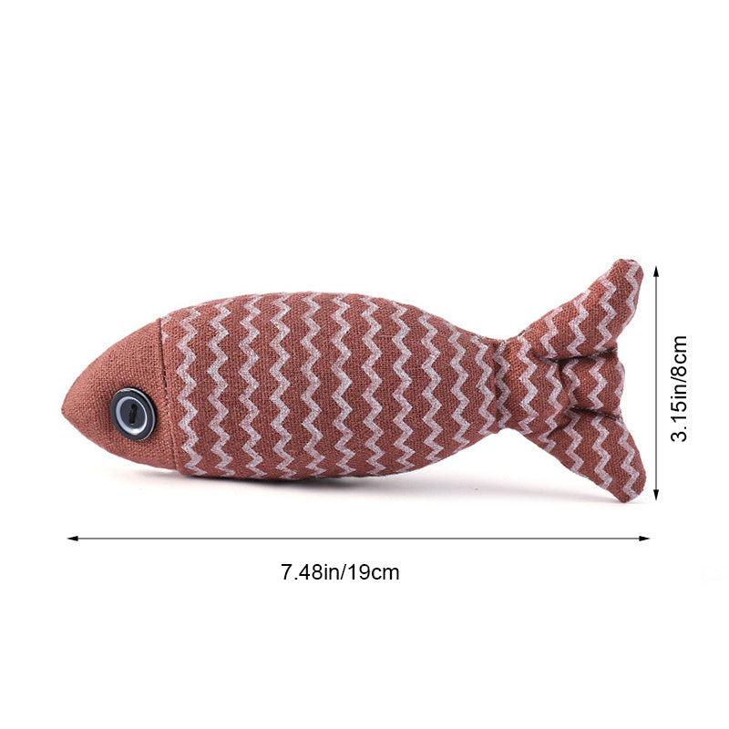 Fish Cat Toy Plush Canvas Cat Mint Fun Toy