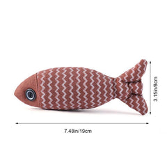 Fish Cat Toy Plush Canvas Cat Mint Fun Toy