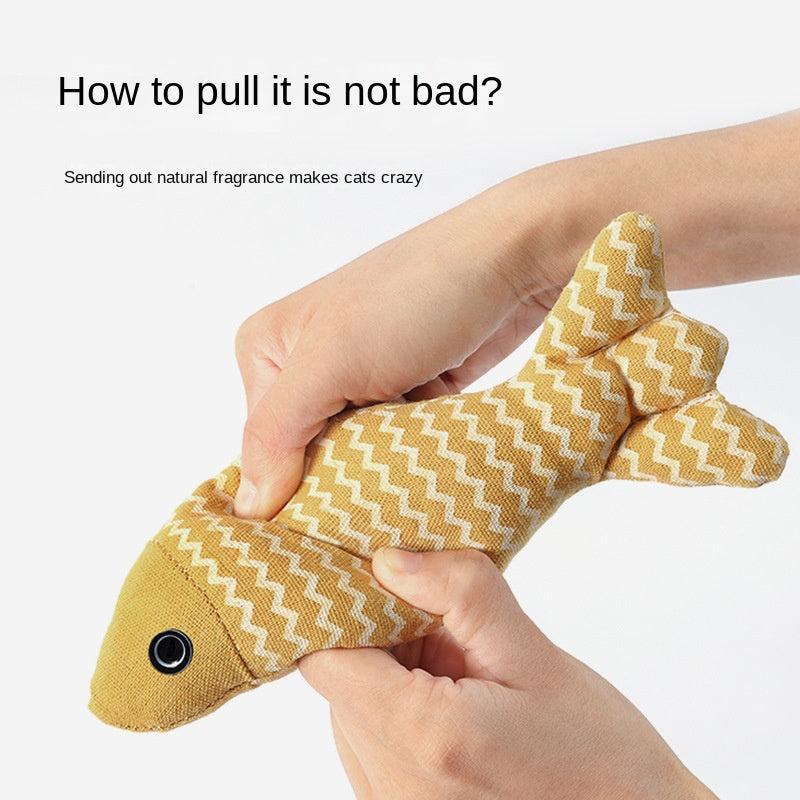 Fish Cat Toy Plush Canvas Cat Mint Fun Toy