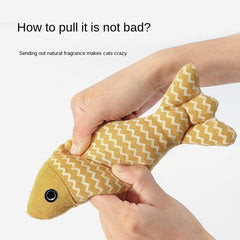 Fish Cat Toy Plush Canvas Cat Mint Fun Toy