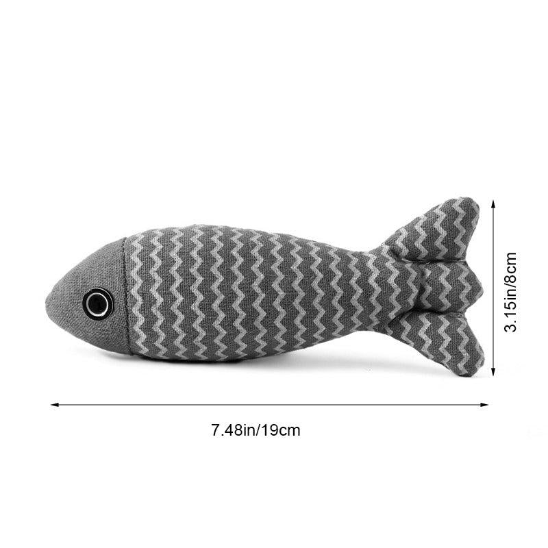 Fish Cat Toy Plush Canvas Cat Mint Fun Toy