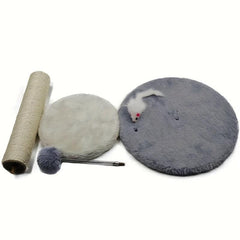 Plush Ball Cat Tree Stump Toy Fuzzy Cat Tree Polyester Cat Toy