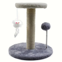 Plush Ball Cat Tree Stump Toy Fuzzy Cat Tree Polyester Cat Toy