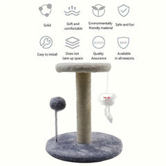 Plush Ball Cat Tree Stump Toy Fuzzy Cat Tree Polyester Cat Toy