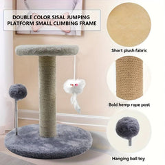Plush Ball Cat Tree Stump Toy Fuzzy Cat Tree Polyester Cat Toy