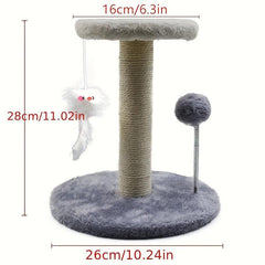 Plush Ball Cat Tree Stump Toy Fuzzy Cat Tree Polyester Cat Toy