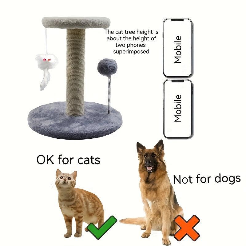 Plush Ball Cat Tree Stump Toy Fuzzy Cat Tree Polyester Cat Toy