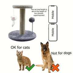Plush Ball Cat Tree Stump Toy Fuzzy Cat Tree Polyester Cat Toy