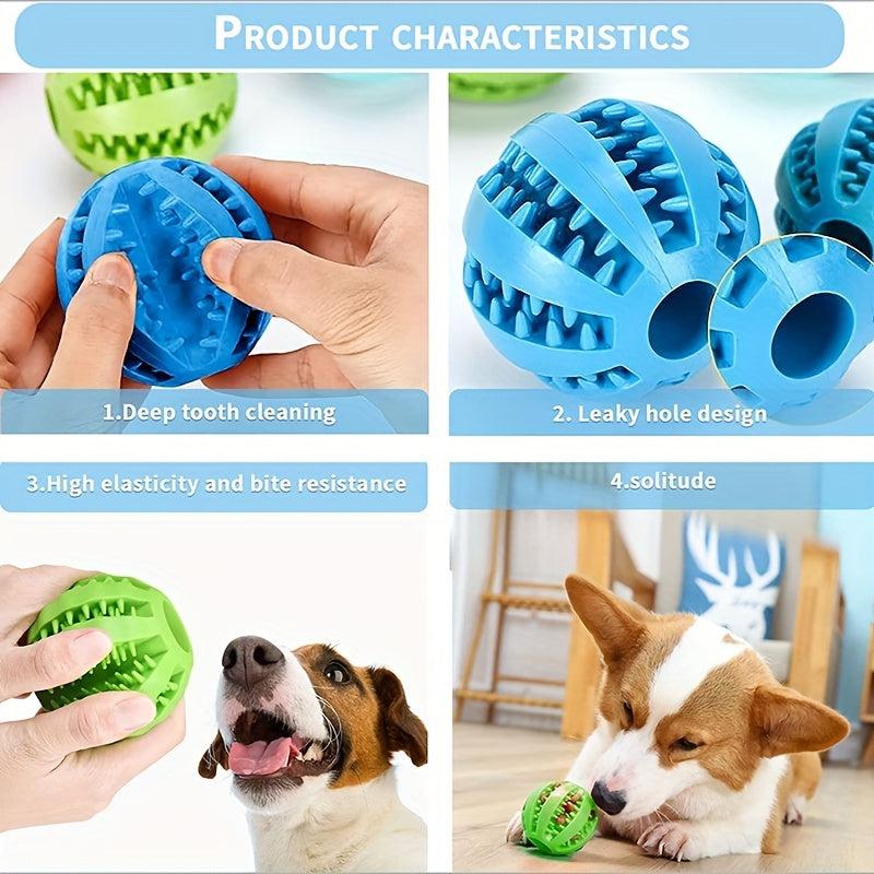 Interactive Dog Ball Toy for Molar Health and Food Dispensing