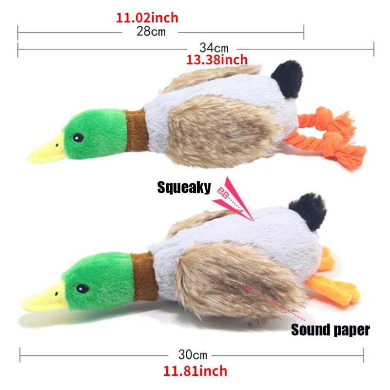 Plush Duck Squeak Dog Toy with Rope - Cleaning Tooth Chew Toy