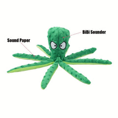 Interactive Plush Octopus Dog Toy Squeaky Bite-Resistant