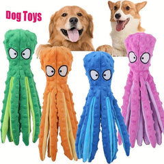 Interactive Plush Octopus Dog Toy Squeaky Bite-Resistant