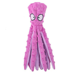 Interactive Plush Octopus Dog Toy Squeaky Bite-Resistant