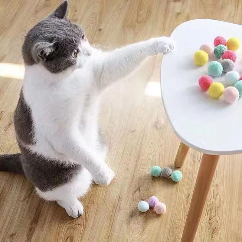 Mixed Pet Plush Elastic Ball Cat Teaser Toys Interactive Supplies