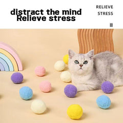 Mixed Pet Plush Elastic Ball Cat Teaser Toys Interactive Supplies