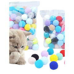 Mixed Pet Plush Elastic Ball Cat Teaser Toys Interactive Supplies