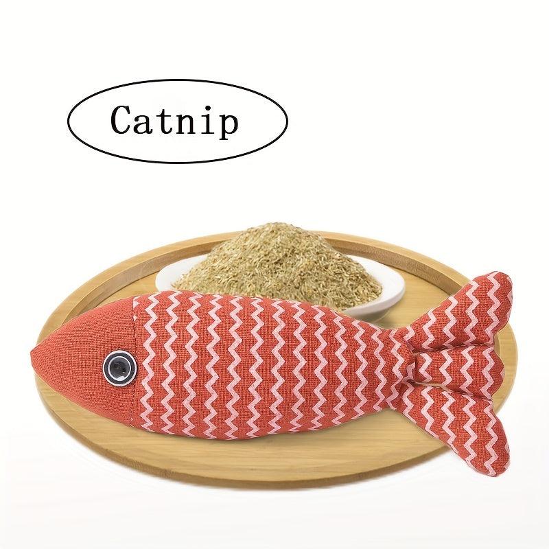 Cartoon Fish Pet Plush Toy Chew Durable Cat Toy Interactive
