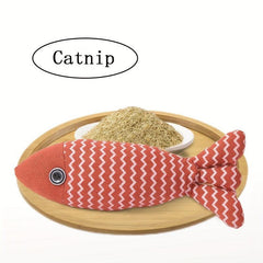 Cartoon Fish Pet Plush Toy Chew Durable Cat Toy Interactive