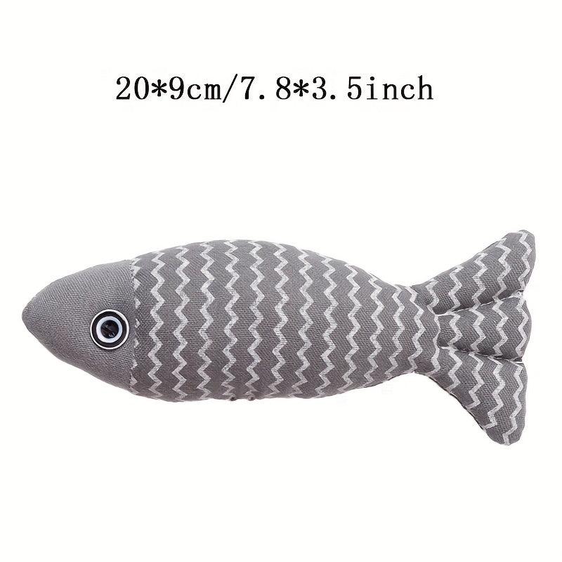 Cartoon Fish Pet Plush Toy Chew Durable Cat Toy Interactive