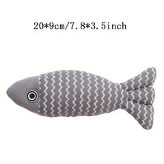 Cartoon Fish Pet Plush Toy Chew Durable Cat Toy Interactive