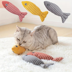 Cartoon Fish Pet Plush Toy Chew Durable Cat Toy Interactive