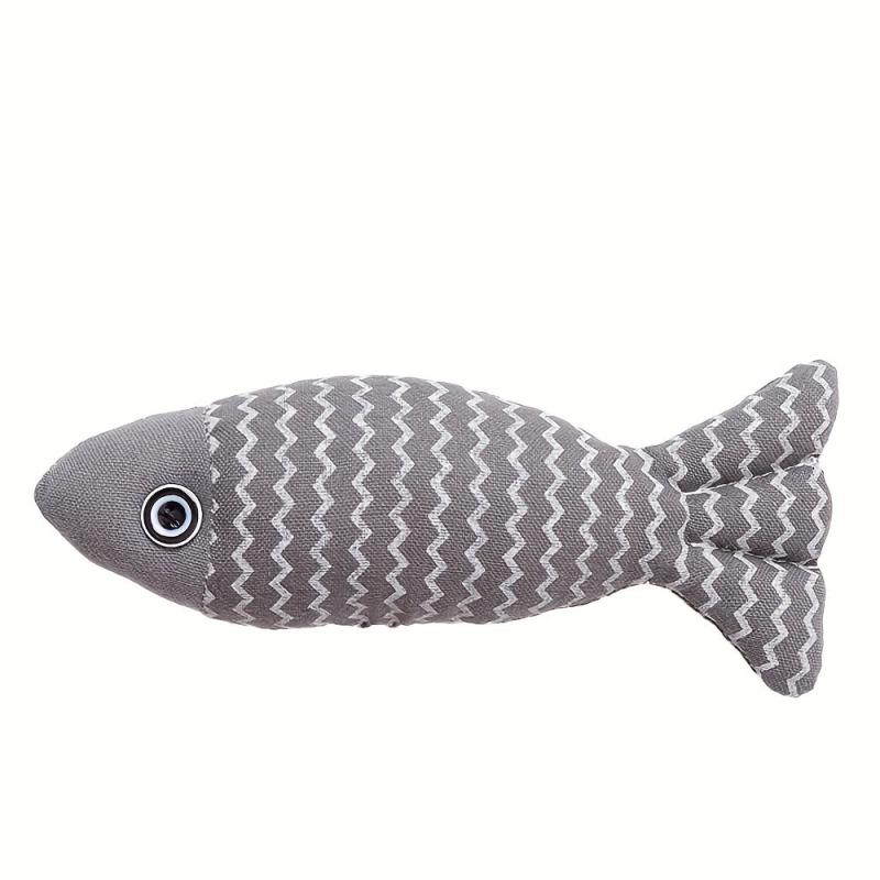 Cartoon Fish Pet Plush Toy Chew Durable Cat Toy Interactive