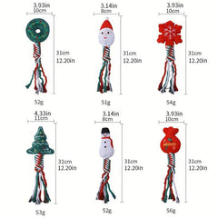 Christmas Teeth Cleaning Braided Rope Knot Pet Toy Dog Chew Durable Toy