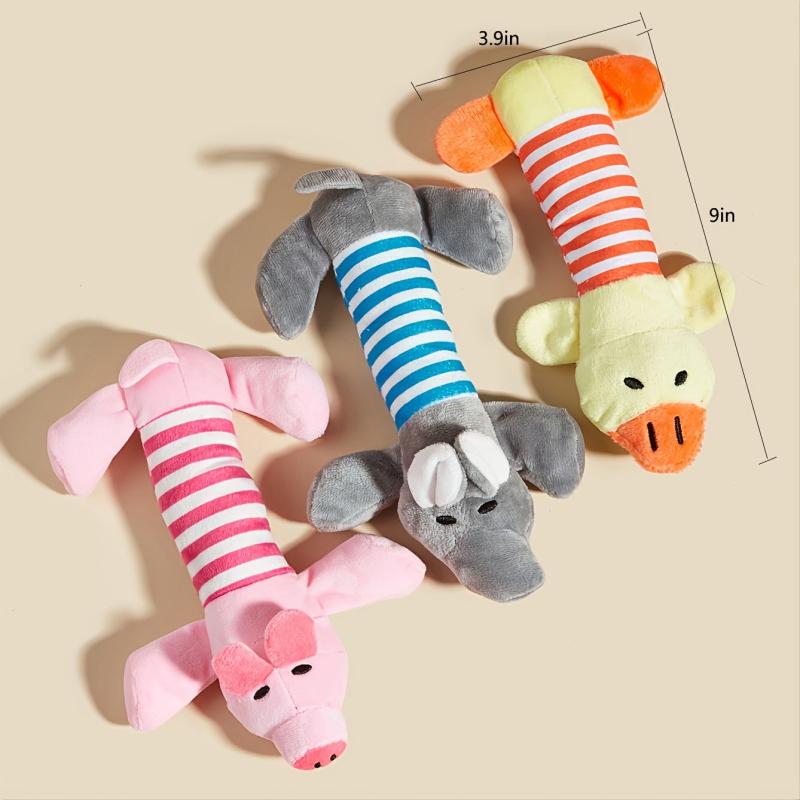 Interactive Dog Teething Chew Toy Cartoon Animal Shape
