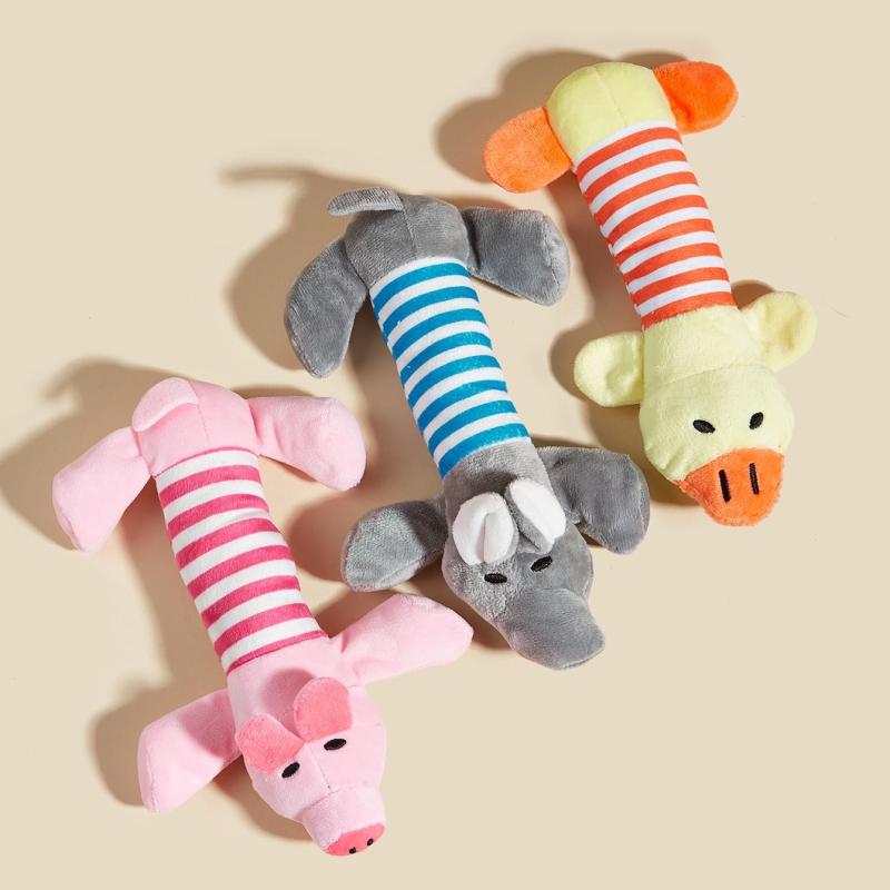 Interactive Dog Teething Chew Toy Cartoon Animal Shape