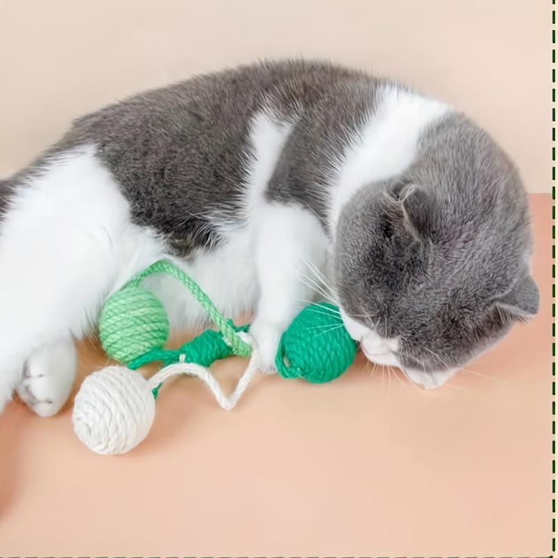3pcs Cat Toys Hemp Ball Self Entertainment Tease Cats Interactive Toy