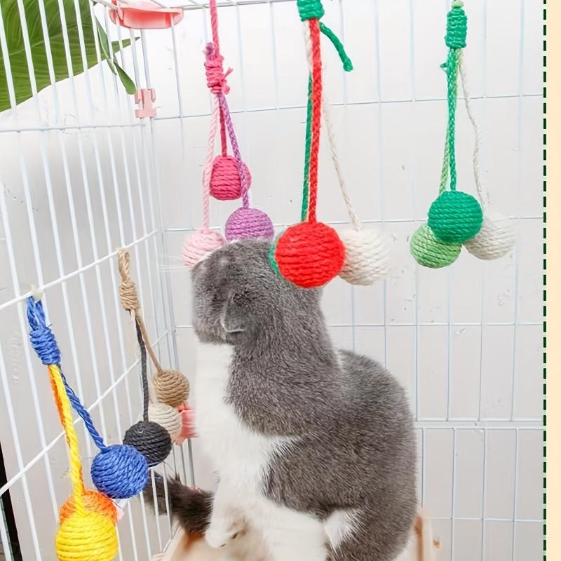 3pcs Cat Toys Hemp Ball Self Entertainment Tease Cats Interactive Toy