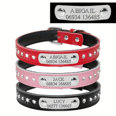 Personalized Leather Cat Collar with Engraving - Small Dogs & Kittens