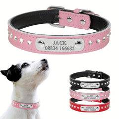 Personalized Leather Cat Collar with Engraving - Small Dogs & Kittens