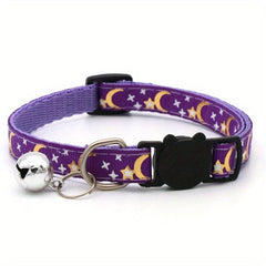 Sparkling Star & Moon Pet Collar with Bell for Cats