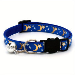 Sparkling Star & Moon Pet Collar with Bell for Cats