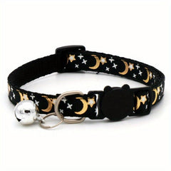 Sparkling Star & Moon Pet Collar with Bell for Cats