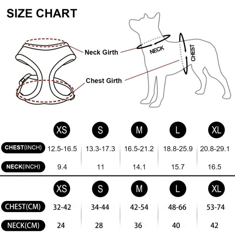 Nylon Mesh Dog Harness for Puppies & Small Dogs, Adjustable Chest Strap