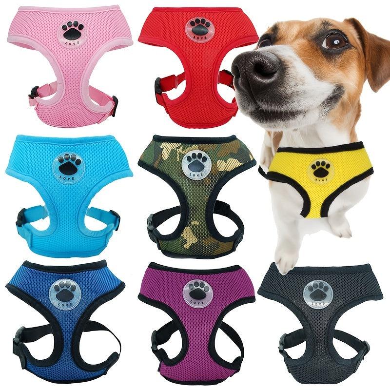 Nylon Mesh Dog Harness for Puppies & Small Dogs, Adjustable Chest Strap