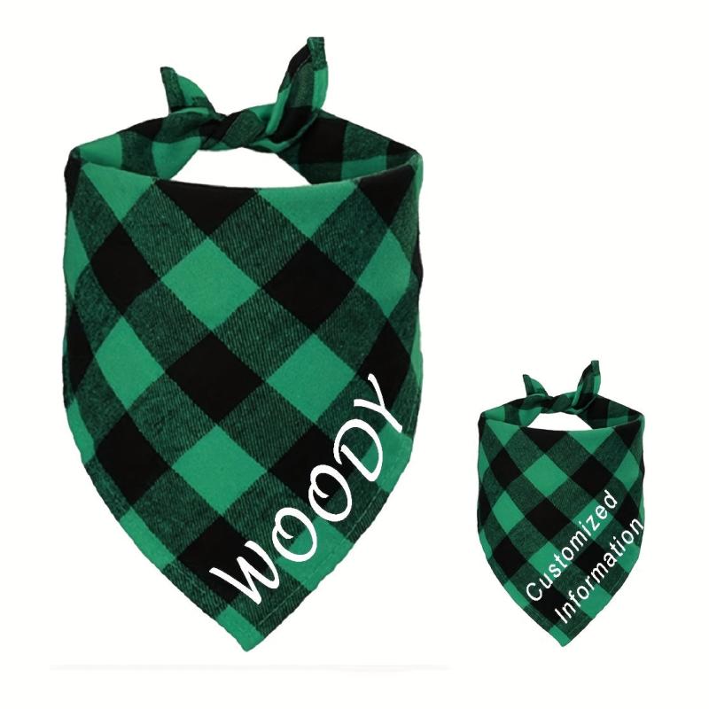 Custom Plaid Dog Bandana - Personalize Your Pup's Look