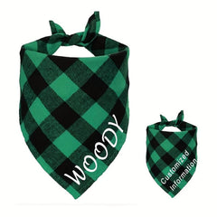 Custom Plaid Dog Bandana - Personalize Your Pup's Look