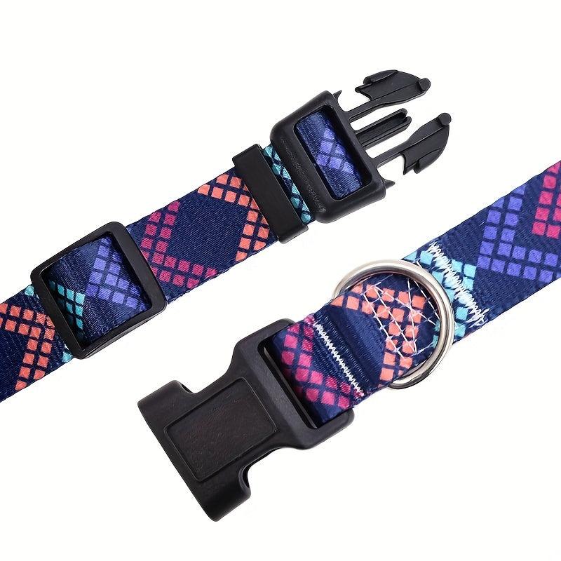 Adjustable Printed Dog Collar for Small Medium Large Dogs