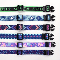 Adjustable Printed Dog Collar for Small Medium Large Dogs