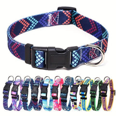 Adjustable Printed Dog Collar for Small Medium Large Dogs