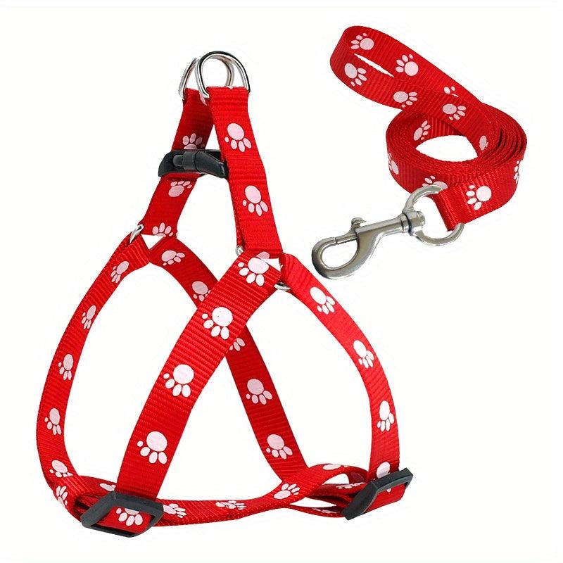 Adjustable Nylon Dog Harness and Leash Set for Small and Medium Dogs